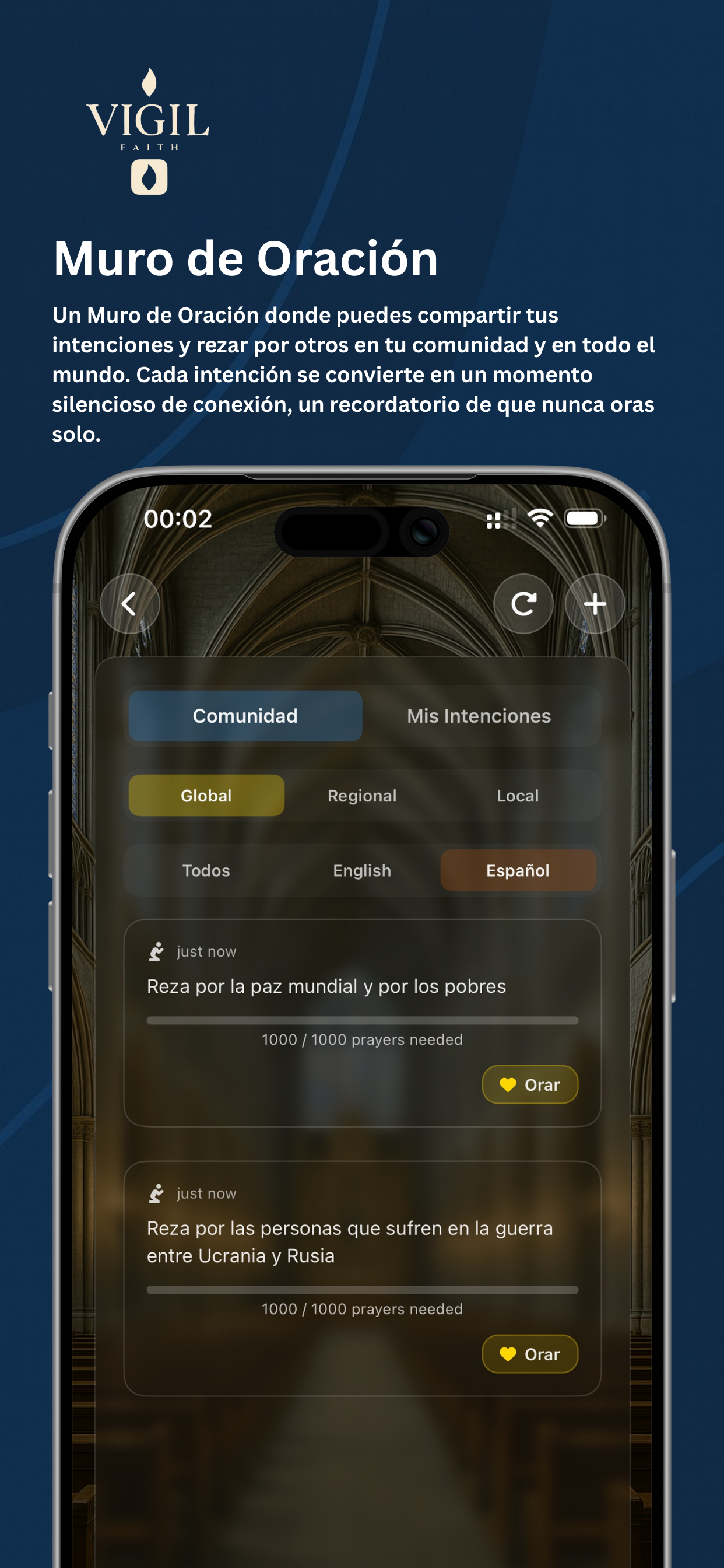 Captura de pantalla de la aplicación Vigil 8