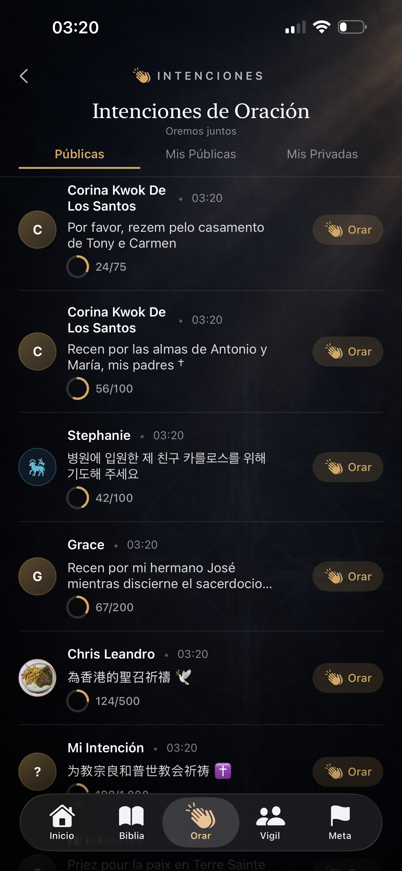 Intenciones de Oración